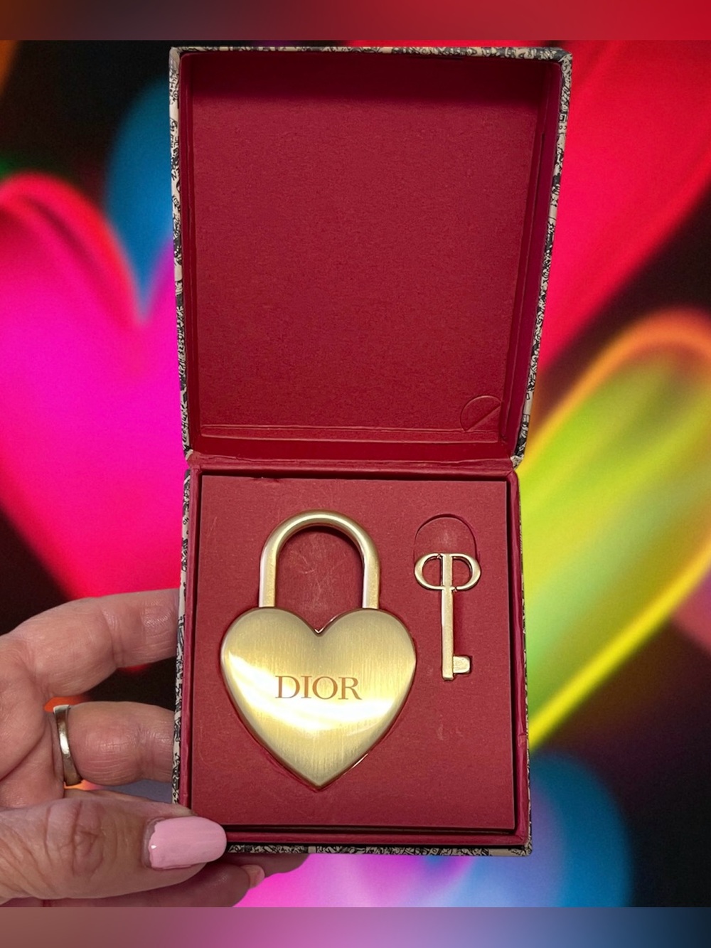 Dior Gold Heart Padlock & Key (it works) Ltd Edition NIB